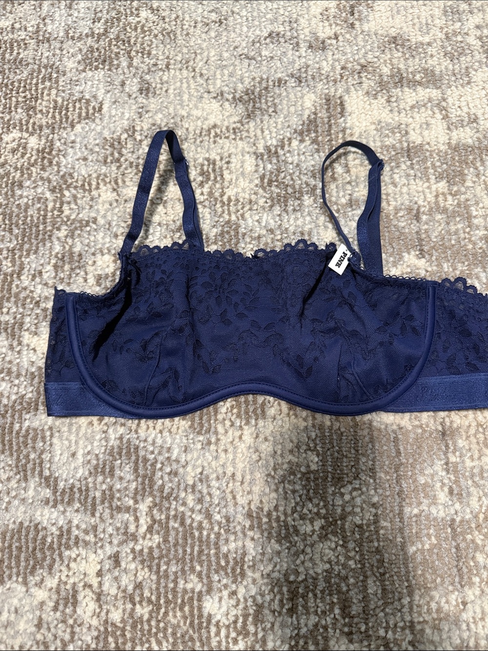 Lace Underwire Bralette in Navy
